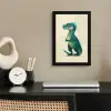 Dinosaurus - Turquoise - Stekels fotolijst zwart zonder passe partout klein -sfeer1