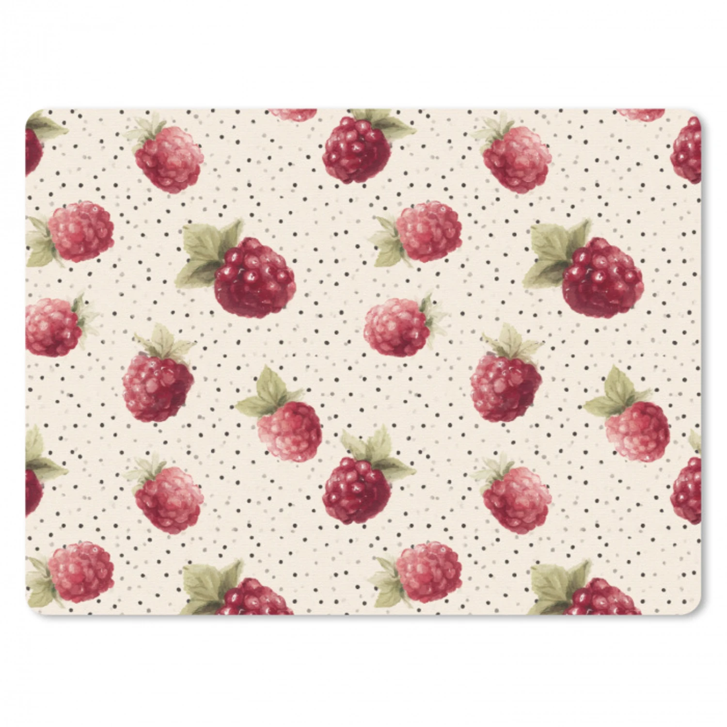 Framboos - Stippen - Rood muismat rubber klein 262 -3d