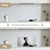 Vrouw - Champagne - Modern keuken achterwand spatscherm klein -voor_na_NL