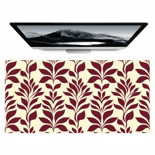 Abstract - Bladeren - Burgundy Muismat XXL klein 681 -zzz3d