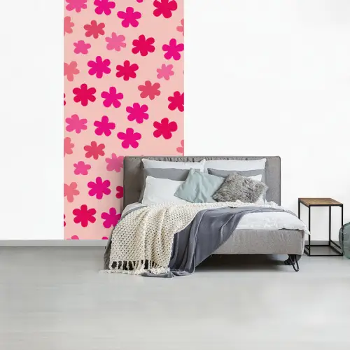 Bloemen - Patroon - Roze fotobehang vinyl groot -slaapkamer