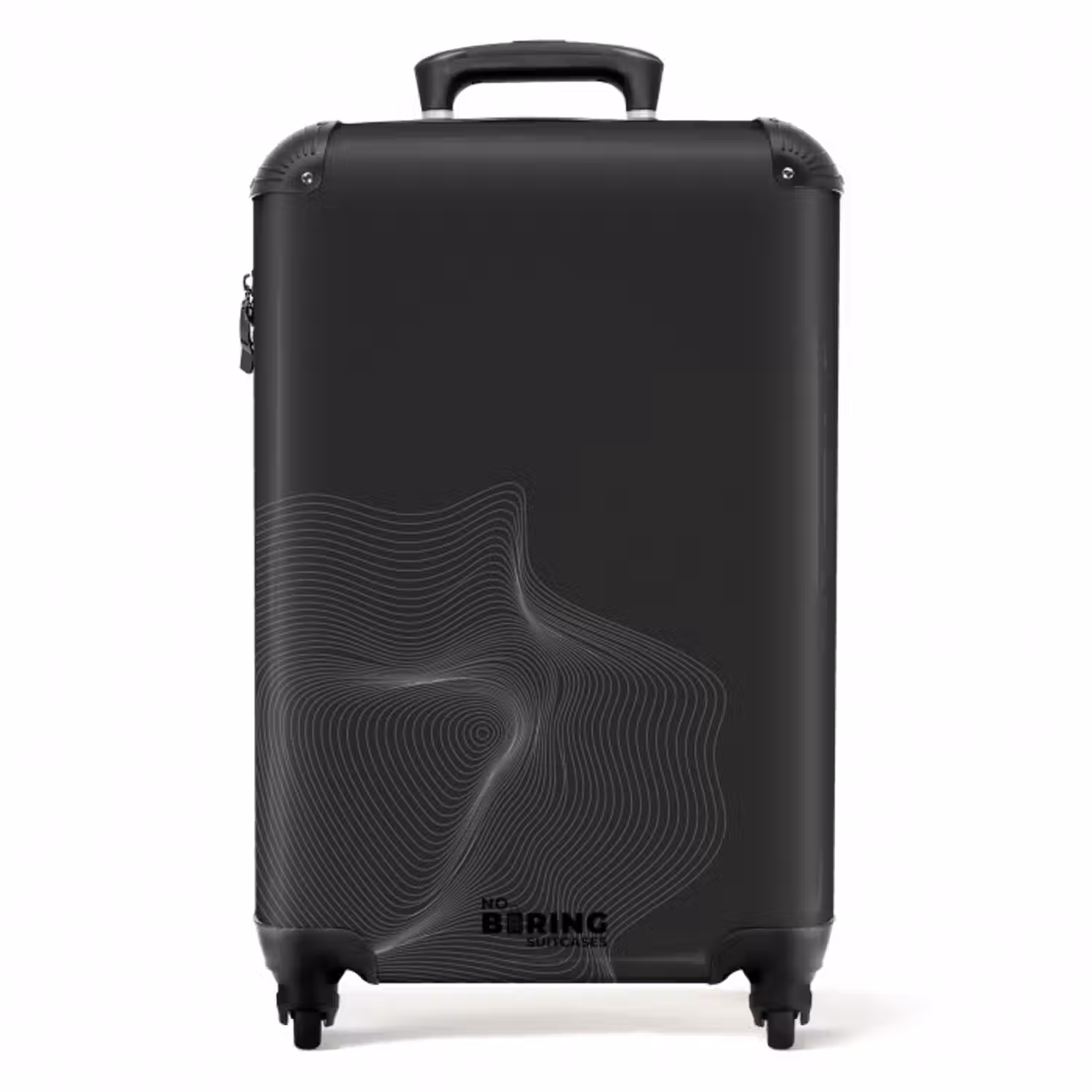 Suitcase - Abstract - Black and white wave pattern