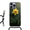 Bloem - Narcis - Gras - Geel Hoesje iPhone 16 Pro Max met koord klein -3d