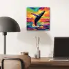 Zonsondergang - Walvis - Geschilderd - Kleurrijk aluminium wit klein -sfeer5