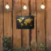 Wereldkaart - Goud - Steen tuinposter los doek klein -sfeer1