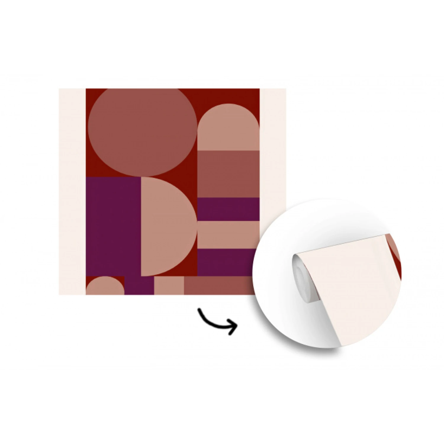 Geometrisch - Cirkels - Rood fotobehang vinyl groot -3d