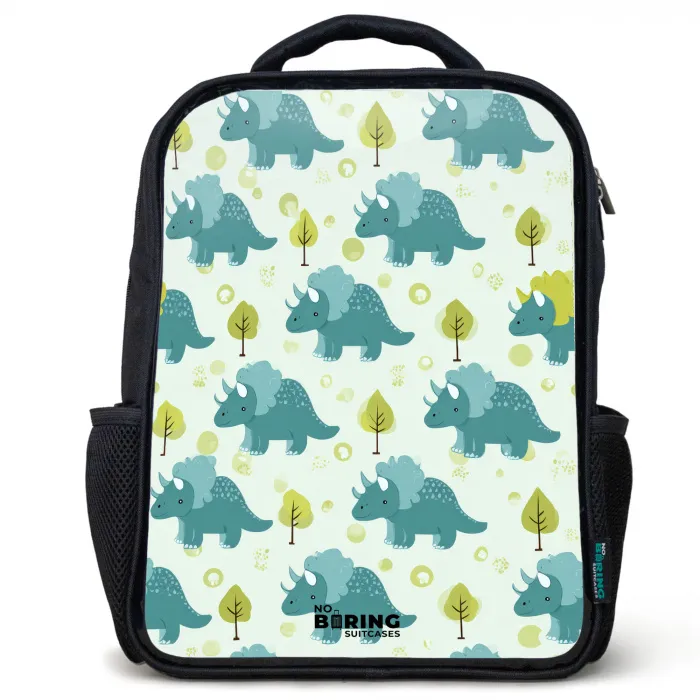 Dinos - Patroon - Natuur Rugzak - Zwart middel -3d