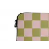 Patroon - Geblokt - Olijfgroen - Amore laptophoes neopreen klein -detail