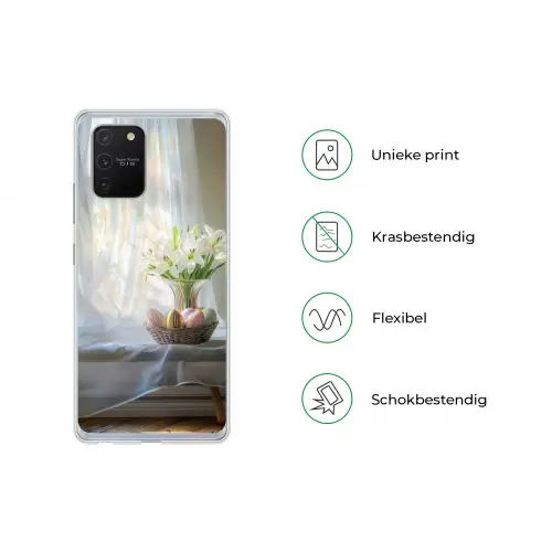 Vaas - Eieren - Bloemen Telefoonhoesje Samsung Galaxy S10 Lite klein -specsS10Lite