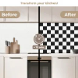 Klassiek - Patroon - Zwart - Wit keuken achterwand 2 middel 871 -voor-na2_UK