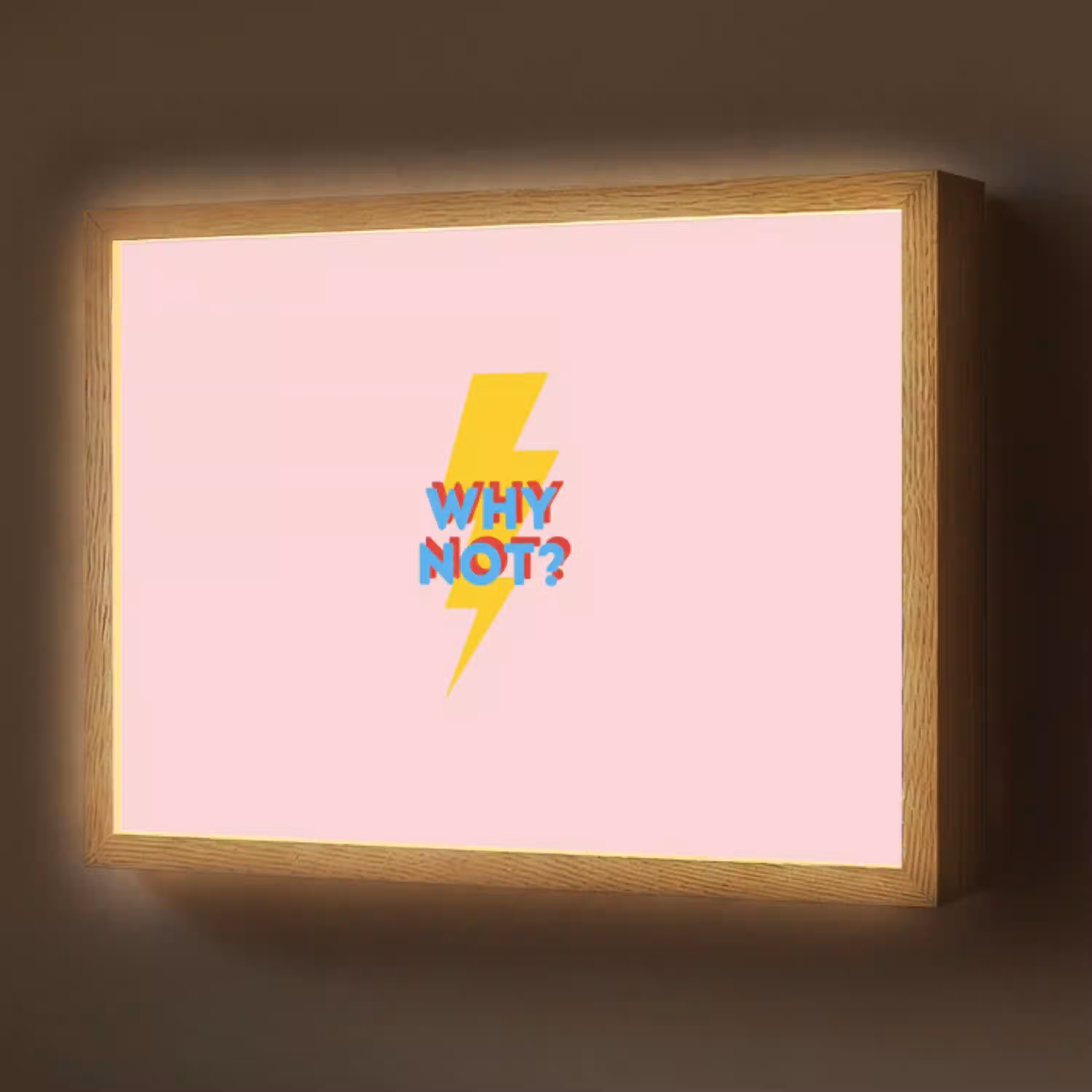 Why not - Bliksem - Roze Light Box met batterij (Wandlamp) middel -z3d_website