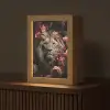 Leeuw - Dier - Natuur - Botanisch - Bloemen - Roze Light Box met kabel (Tafellamp) klein -z3d_website