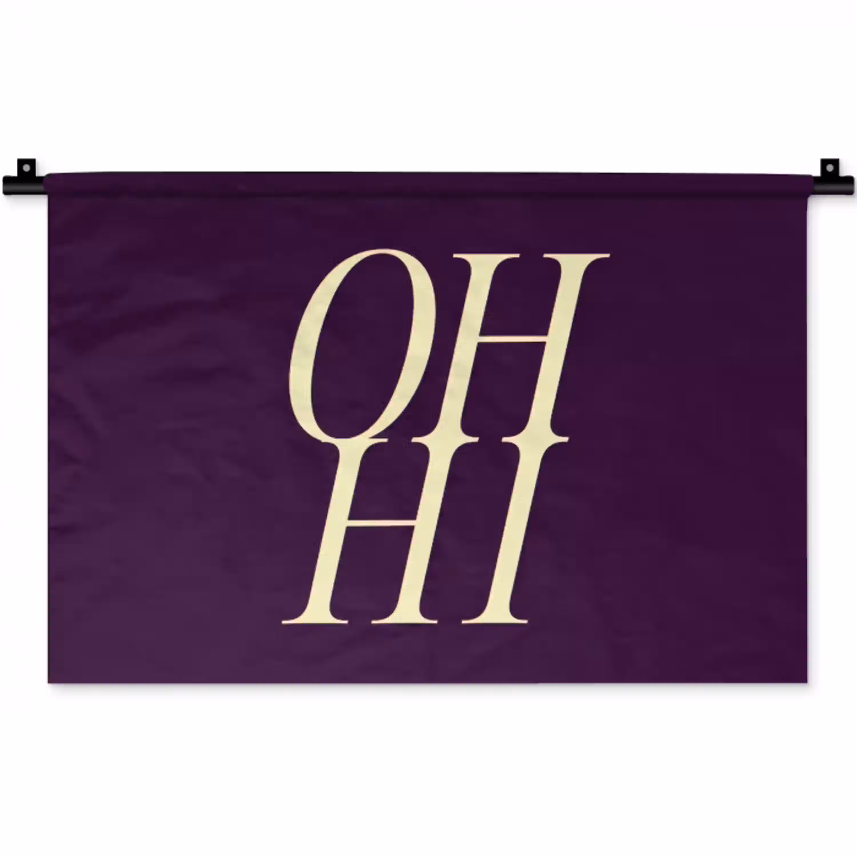 Oh hi - Paars - Minimalistisch Wandkleed katoen klein -zz3d