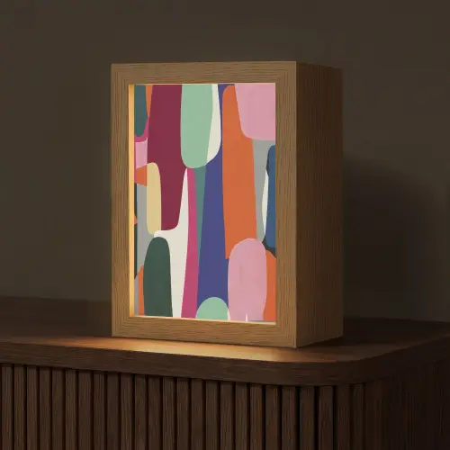 Vormen - Ritmisch - Kleuren - Abstract Light Box met kabel (Tafellamp) klein -z3d_website