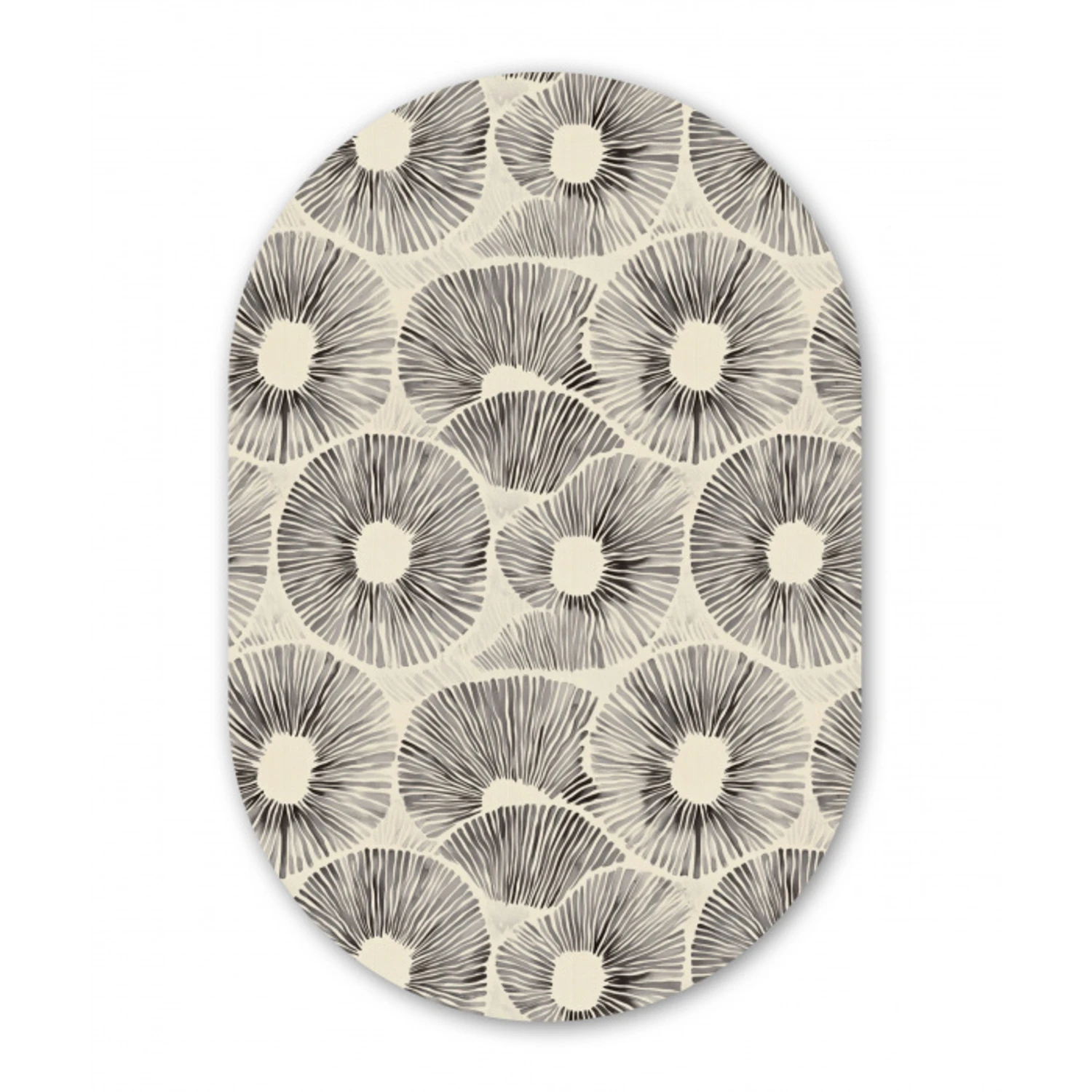 Cirkels - Patroon - Zwart Wandcirkel Ovaal Aluminium middel 839 -3d