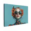 Vrouw - Blauw - Vlinder - Bloemen - Aesthetic canvas 2cm klein -z3d