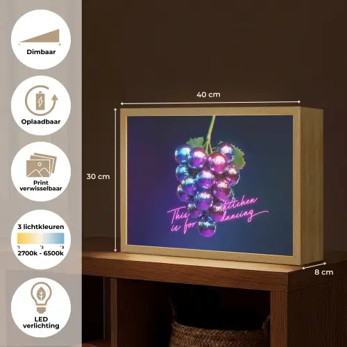 Quote - Neon - Disco - Druiven Light Box met batterij (Wandlamp) middel -USP_websiteoverzichtNL