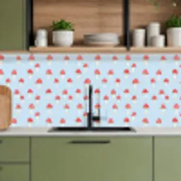 Paddenstoel -Sprookje - Blauw keuken achterwand 2 middel 871 -sfeer3