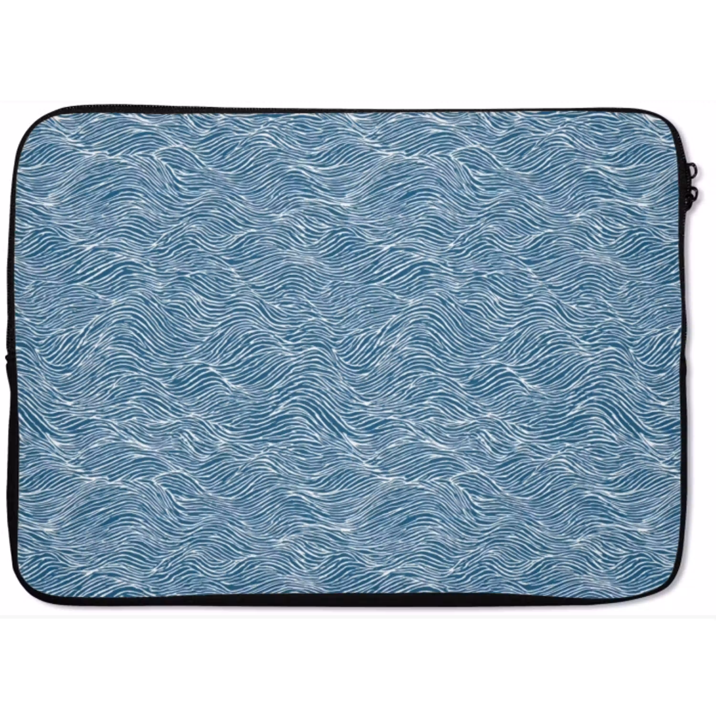 Blauw - Wit - Golven - Getekend - Textuur laptophoes neopreen klein 279 -zkaufland3dotto