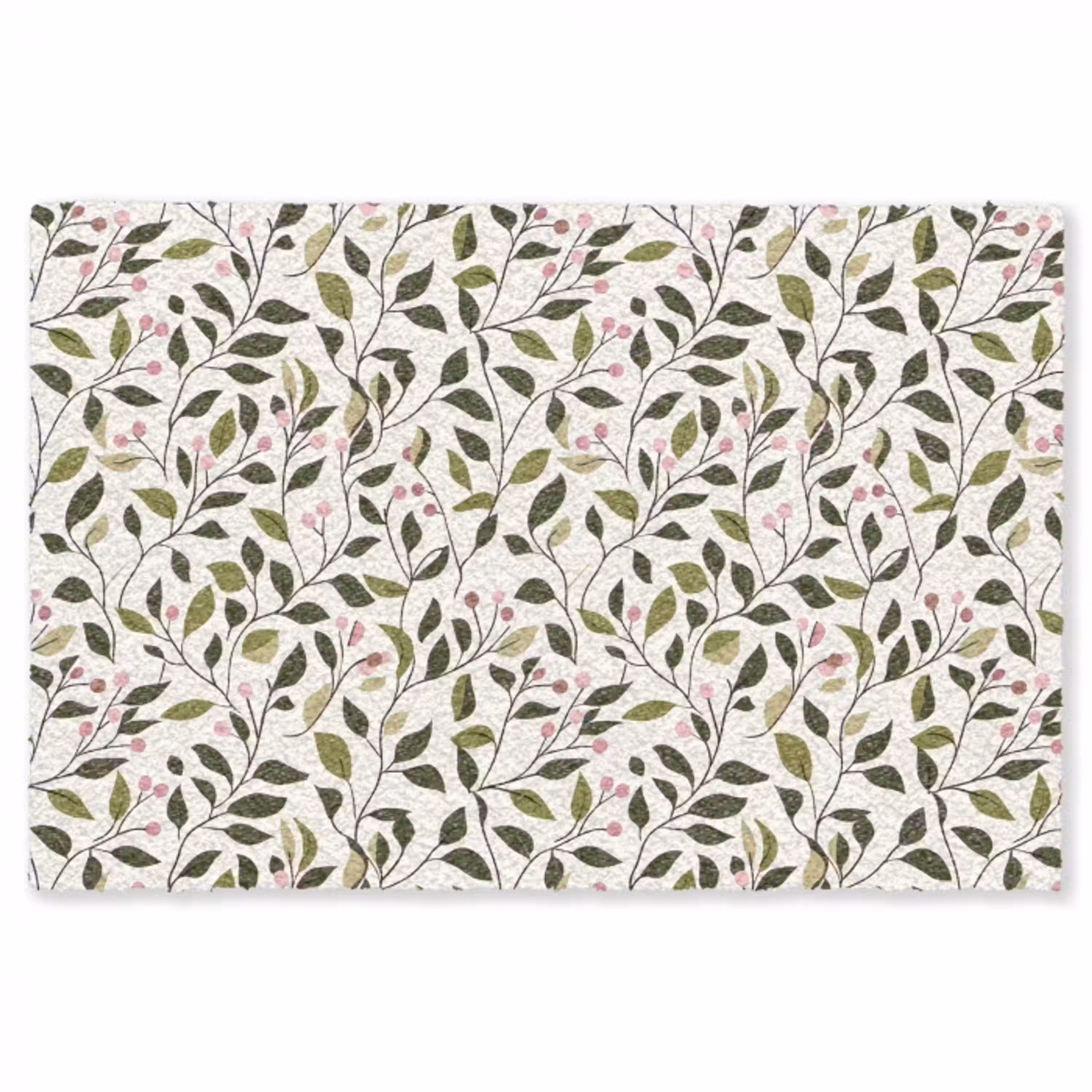 Bladeren - Bessen - Roze Vloerkleed Rechthoek klein 1091 -3d