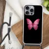 Vlinder - roze - Elegant Hoesje iPhone 16 Pro Max met koord klein -sfeer4