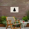 Kerstboom - Zwart - Feestdagen - Beige Tuinposter op houten frame 2 cm dik klein -sfeer3