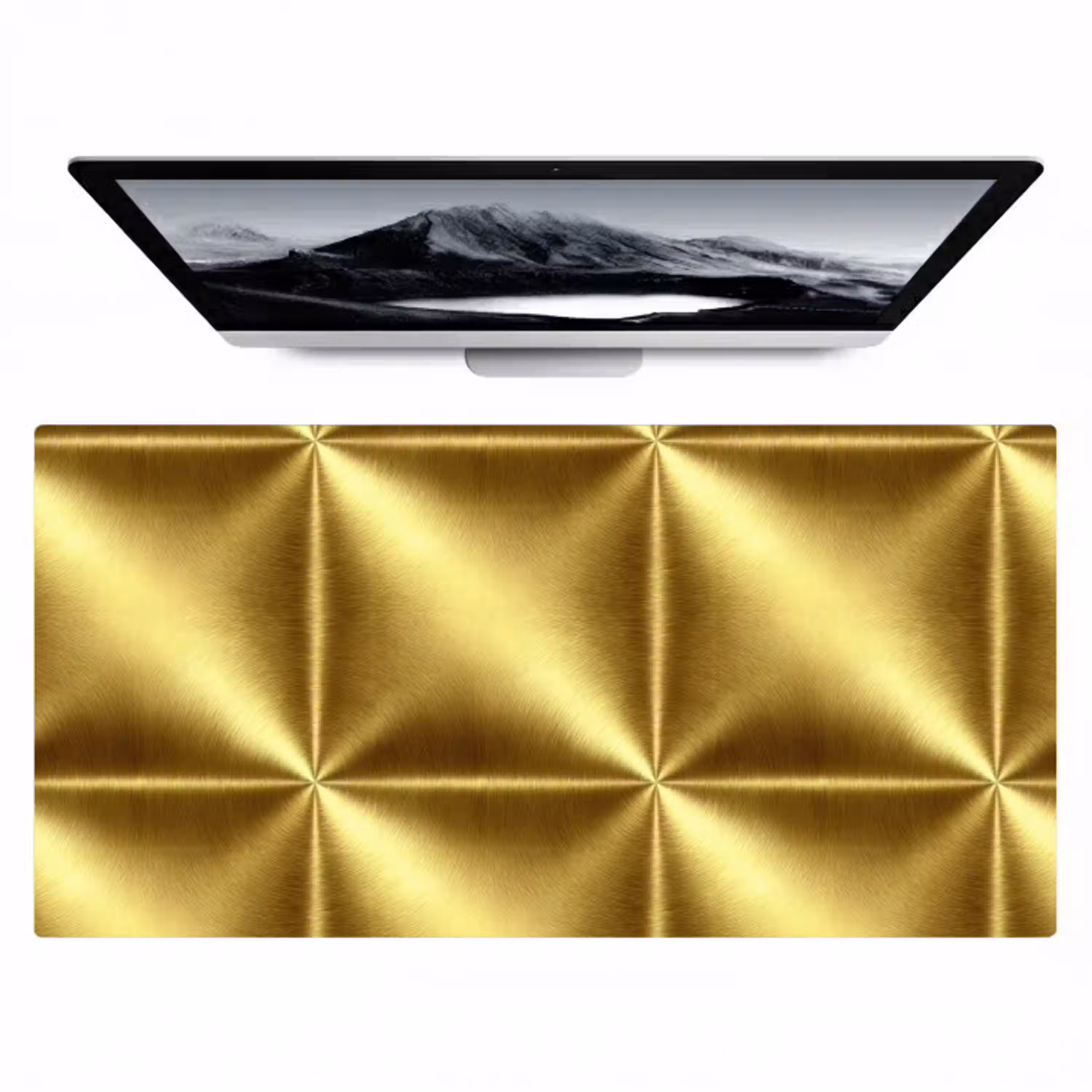 Textuur - Geborsteld Goud - Industrieel - Metallic Muismat XXL klein 681 -zzz3d