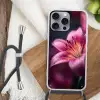 Roze - lelie - Dauwdruppels Hoesje iPhone 16 Pro Max met koord klein -sfeer4