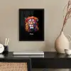 Kleurrijke leeuw in graffiti stijl fotolijst zwart zonder passe partout klein -sfeer1