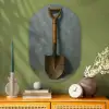 Schep - Gereedschap - Schilderij Wandcirkel Ovaal Glas middel -sfeer2