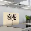 Bladeren - Gestreept - Stengel - Beige keuken achterwand spatscherm klein -3d_schuin