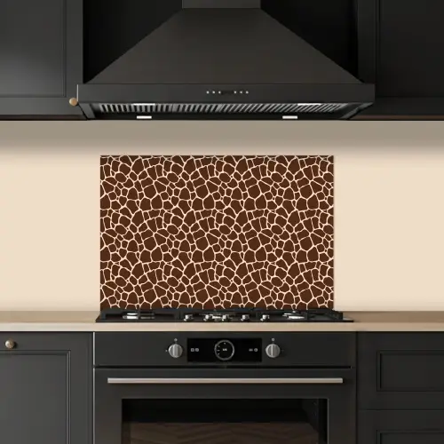 Patroon - Giraf - Bruin keuken achterwand spatscherm klein 900 -sfeer1