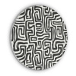 Grafisch - Lijnen - Zwart - Wit Akoestische PET Vilt - Rond klein 838 -3d