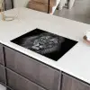 Leeuw - Dieren - Zwart - Wit Inductie beschermer vinyl 3mm klein -sfeer8