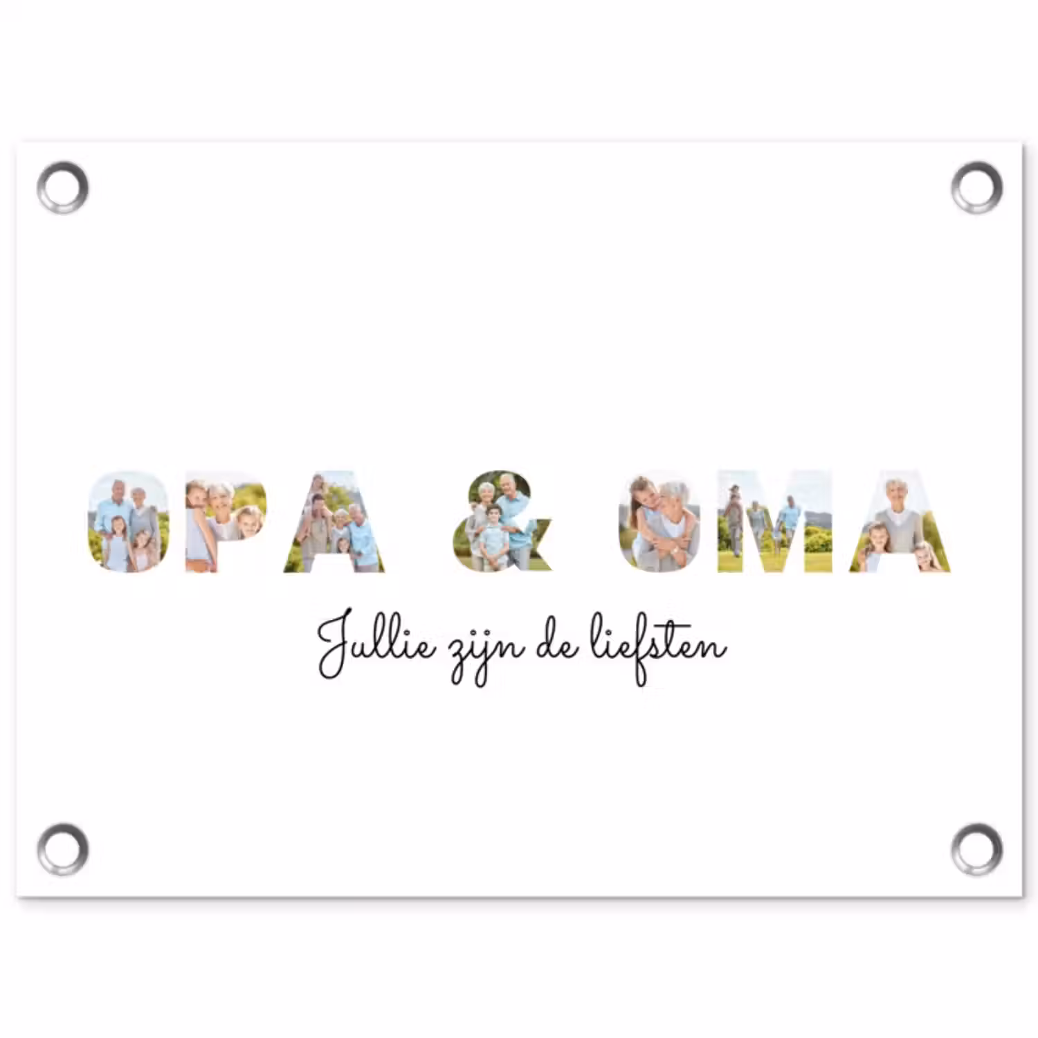 Gepersonaliseerde tuinposter - Opa & Oma - Lettercollage