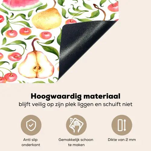 Fruit - Watermeloen - Kersen - Peer Inductie beschemer met haakjes klein 777 -ky-onderkant-nl