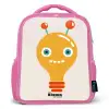 Gloeilamp robot met grote ogen Kinderrugzak - Roze middel -3d