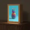 Ananas - Regenboog - Blauw - Popart Light Box met kabel (Tafellamp) klein -z3d_website