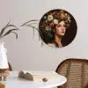 Portret - Vrouw - Bloemen Wandcirkel kunststof plaat 5mm dik klein -sfeer4