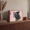 Zwart - Panter - Roze - Abstract Light Box met batterij (Wandlamp) middel -sfeer2