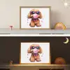 Hond - Roze - Kauwgom Light Box met batterij (Wandlamp kind) middel -sfeer3_kind