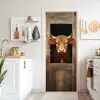 Koe - Doorkijk - Raam - Hout - Dieren deurposter klein -sfeer5