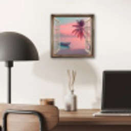 Doorkijk - Strand - Palmboom - Tropisch aluminium wit klein -sfeer5