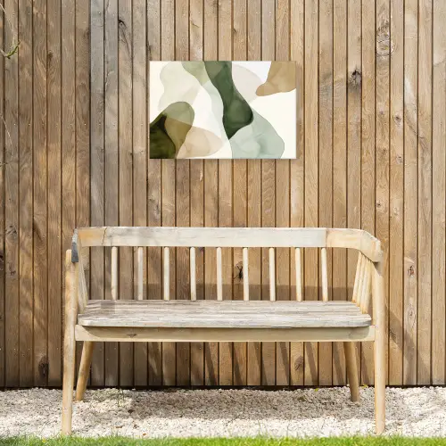 Japandi - Abstract - Groen Tuinposter op houten frame 2 cm dik klein -sfeer4