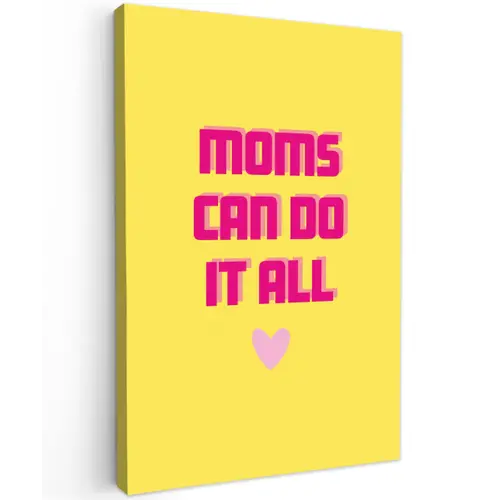 Quote - Moeder - Hartje - Roze canvas 2cm klein -z3d