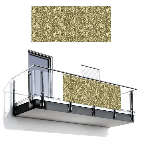 Abstract - Marmer - Groen Balkonbeschermer Duitsland klein 596 -3d