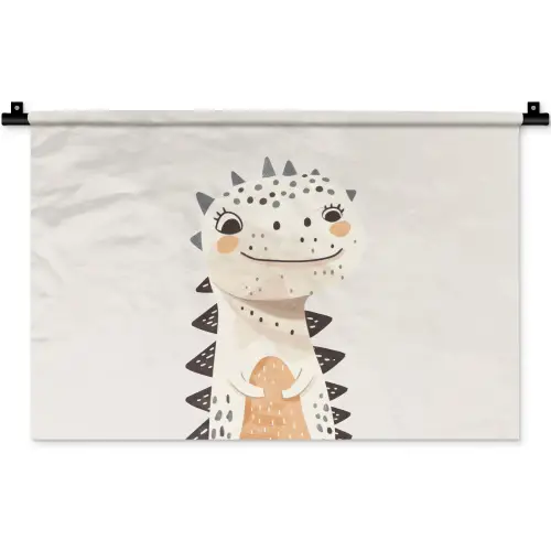 Dinosaurus - Pastel kleuren Wandkleed katoen klein -zz3d