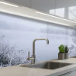 Riet - Bevroren - Winter - Natuur keuken achterwand 2 middel -3d_schuin