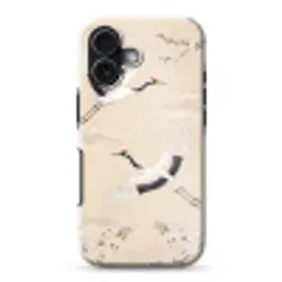 Kraanvogels - Bloesem - Beige Toughcase MagSafe Apple iPhone 17 klein -3d
