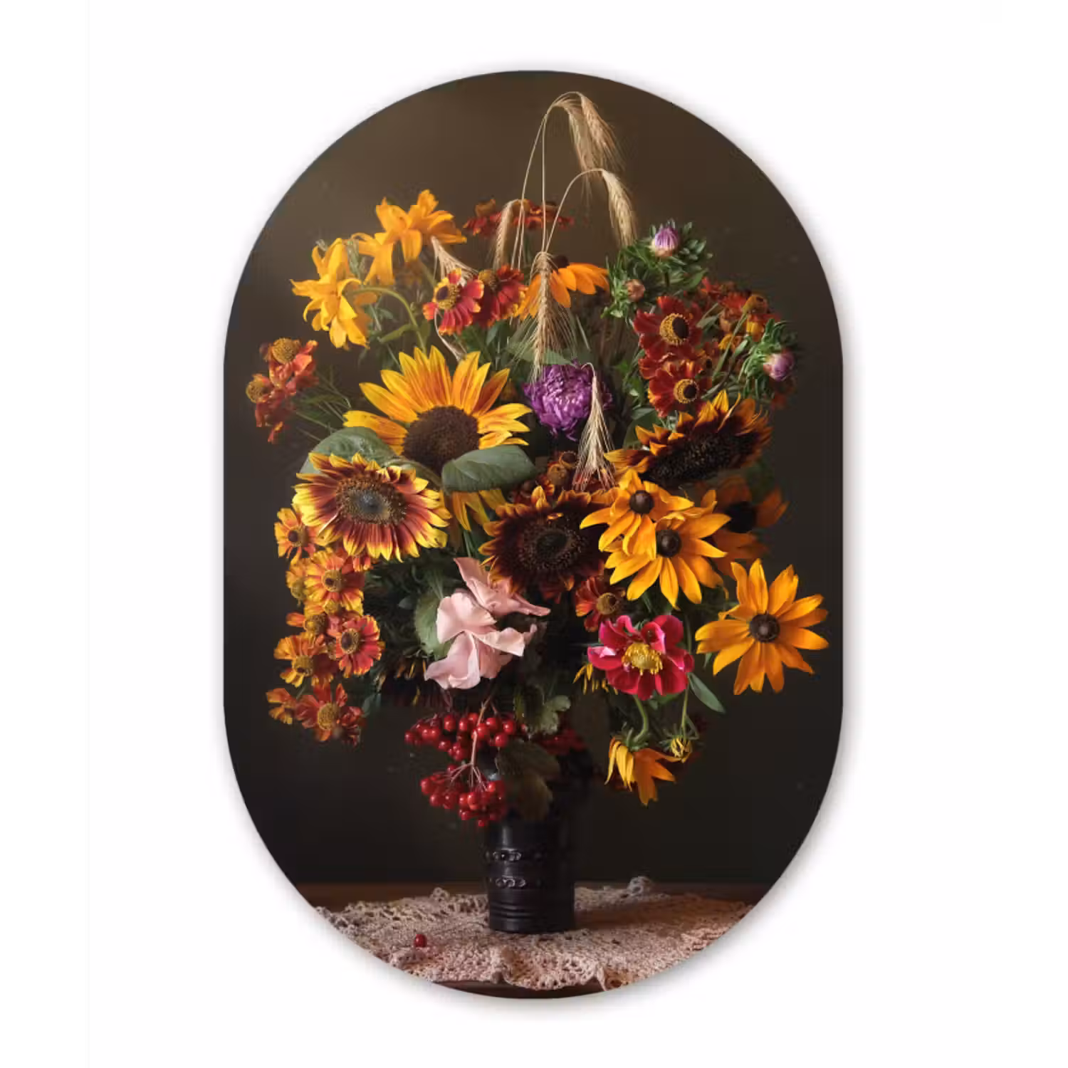 Muurovaal - Boeket - Kleuren - Stilleven